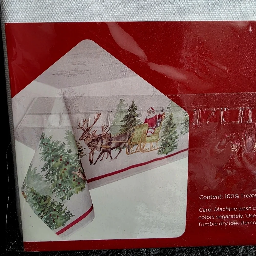 New Santa's Sleigh Christmas Tablecloth spill proof, 60 × 84